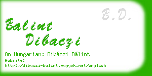 balint dibaczi business card