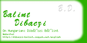 balint dibaczi business card